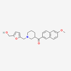 molecular formula C23H25NO4 B6106544 (1-{[5-(hydroxymethyl)-2-furyl]methyl}-3-piperidinyl)(6-methoxy-2-naphthyl)methanone 