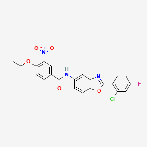 N-[2-(2-chloro-4-fluorophenyl)-1,3-benzoxazol-5-yl]-4-ethoxy-3-nitrobenzamide