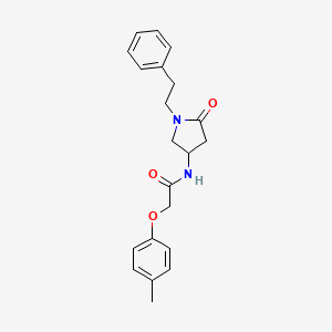 molecular formula C21H24N2O3 B6106660 2-(4-methylphenoxy)-N-[5-oxo-1-(2-phenylethyl)-3-pyrrolidinyl]acetamide 