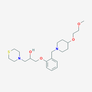 molecular formula C22H36N2O4S B6106690 1-(2-{[4-(2-methoxyethoxy)-1-piperidinyl]methyl}phenoxy)-3-(4-thiomorpholinyl)-2-propanol 