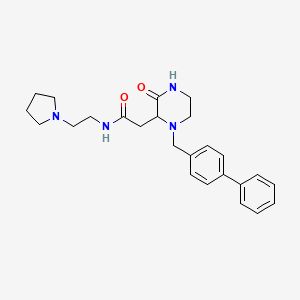 2-[1-(4-biphenylylmethyl)-3-oxo-2-piperazinyl]-N-[2-(1-pyrrolidinyl)ethyl]acetamide