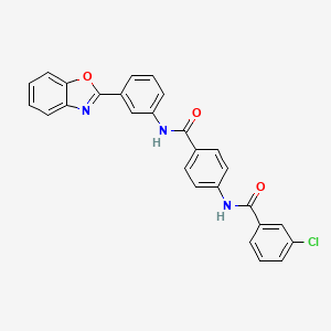 N-[4-({[3-(1,3-benzoxazol-2-yl)phenyl]amino}carbonyl)phenyl]-3-chlorobenzamide