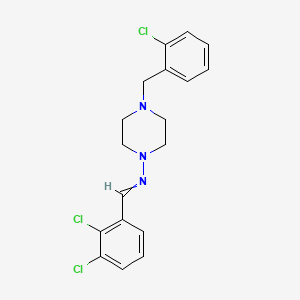 molecular formula C18H18Cl3N3 B6106706 4-(2-chlorobenzyl)-N-(2,3-dichlorobenzylidene)-1-piperazinamine 