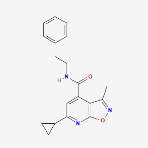 molecular formula C19H19N3O2 B6106712 6-cyclopropyl-3-methyl-N-(2-phenylethyl)isoxazolo[5,4-b]pyridine-4-carboxamide 