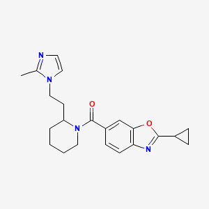 molecular formula C22H26N4O2 B6106730 2-cyclopropyl-6-({2-[2-(2-methyl-1H-imidazol-1-yl)ethyl]-1-piperidinyl}carbonyl)-1,3-benzoxazole 