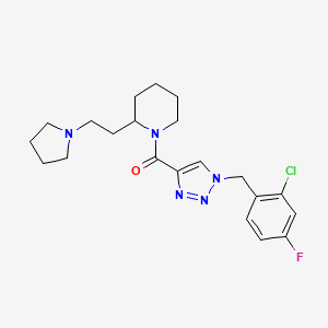 1-{[1-(2-chloro-4-fluorobenzyl)-1H-1,2,3-triazol-4-yl]carbonyl}-2-[2-(1-pyrrolidinyl)ethyl]piperidine