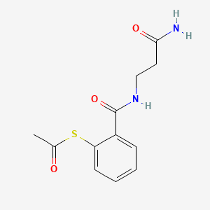 molecular formula C12H14N2O2S B610676 N-[2-(Acetylthio)benzoyl]-beta-alaninamide CAS No. 850715-59-2