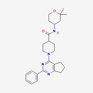 N-(2,2-dimethyltetrahydro-2H-pyran-4-yl)-1-(2-phenyl-6,7-dihydro-5H-cyclopenta[d]pyrimidin-4-yl)-4-piperidinecarboxamide