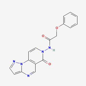 molecular formula C17H13N5O3 B6106813 N-(6-oxopyrazolo[1,5-a]pyrido[3,4-e]pyrimidin-7(6H)-yl)-2-phenoxyacetamide 