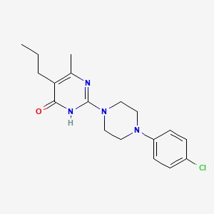 molecular formula C18H23ClN4O B6106820 2-[4-(4-chlorophenyl)-1-piperazinyl]-6-methyl-5-propyl-4(3H)-pyrimidinone 