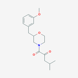 molecular formula C18H25NO4 B6106827 1-[2-(3-methoxybenzyl)-4-morpholinyl]-4-methyl-1-oxo-2-pentanone 