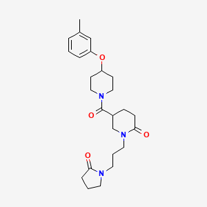 5-{[4-(3-methylphenoxy)-1-piperidinyl]carbonyl}-1-[3-(2-oxo-1-pyrrolidinyl)propyl]-2-piperidinone