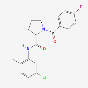 molecular formula C19H18ClFN2O2 B6106864 N-(5-chloro-2-methylphenyl)-1-(4-fluorobenzoyl)prolinamide 