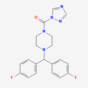 molecular formula C20H19F2N5O B610688 1-[bis(4-fluorophenyl)methyl]-4-(1H-1,2,4-triazol-1-ylcarbonyl)piperazine CAS No. 1221418-42-3