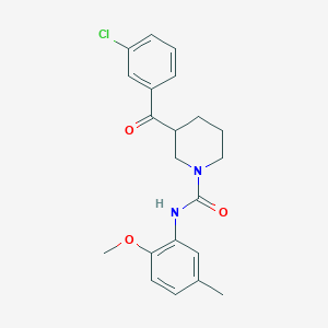 molecular formula C21H23ClN2O3 B6106897 3-(3-chlorobenzoyl)-N-(2-methoxy-5-methylphenyl)-1-piperidinecarboxamide 