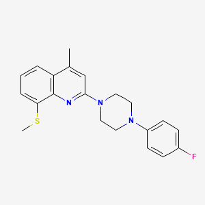 molecular formula C21H22FN3S B6106901 2-[4-(4-Fluorophenyl)piperazin-1-yl]-4-methyl-8-methylsulfanylquinoline 