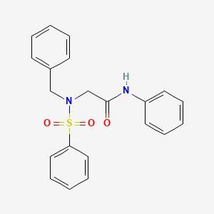 molecular formula C21H20N2O3S B6106909 2-[benzenesulfonyl(benzyl)amino]-N-phenylacetamide 