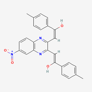 (E)-2-[3-[(Z)-2-hydroxy-2-(4-methylphenyl)ethenyl]-6-nitroquinoxalin-2-yl]-1-(4-methylphenyl)ethenol