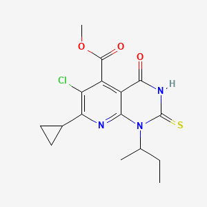 methyl 1-sec-butyl-6-chloro-7-cyclopropyl-2-mercapto-4-oxo-1,4-dihydropyrido[2,3-d]pyrimidine-5-carboxylate