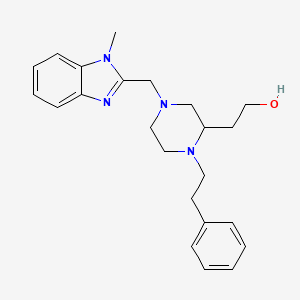 2-[4-[(1-methyl-1H-benzimidazol-2-yl)methyl]-1-(2-phenylethyl)-2-piperazinyl]ethanol