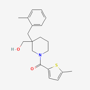 molecular formula C20H25NO2S B6106969 [3-(Hydroxymethyl)-3-[(2-methylphenyl)methyl]piperidin-1-yl]-(5-methylthiophen-2-yl)methanone 