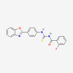 N-({[4-(1,3-benzoxazol-2-yl)phenyl]amino}carbonothioyl)-2-fluorobenzamide