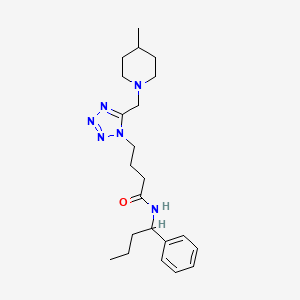 4-{5-[(4-methyl-1-piperidinyl)methyl]-1H-tetrazol-1-yl}-N-(1-phenylbutyl)butanamide