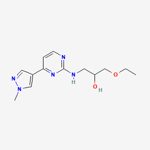 molecular formula C13H19N5O2 B6107040 1-ethoxy-3-{[4-(1-methyl-1H-pyrazol-4-yl)pyrimidin-2-yl]amino}propan-2-ol 