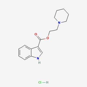 molecular formula C16H20ClN2O2- B610705 1-Piperidinylethyl-1H-indole-3-carboxylate hydrochloride CAS No. 207572-69-8