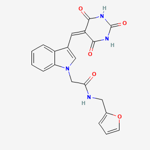 N-(2-furylmethyl)-2-{3-[(2,4,6-trioxotetrahydro-5(2H)-pyrimidinylidene)methyl]-1H-indol-1-yl}acetamide