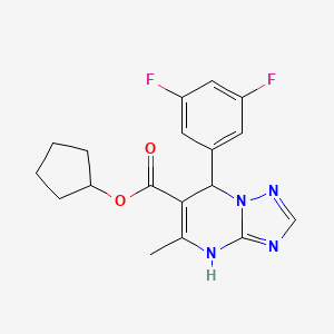 cyclopentyl 7-(3,5-difluorophenyl)-5-methyl-4,7-dihydro[1,2,4]triazolo[1,5-a]pyrimidine-6-carboxylate