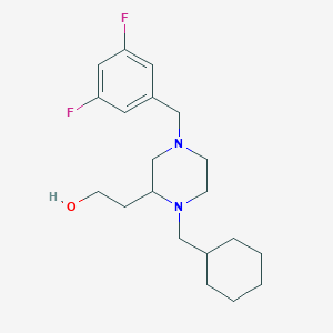 molecular formula C20H30F2N2O B6107069 2-[1-(cyclohexylmethyl)-4-(3,5-difluorobenzyl)-2-piperazinyl]ethanol 