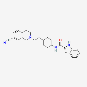 molecular formula C27H30N4O B610711 N-[4-[2-(7-cyano-3,4-dihydro-1H-isoquinolin-2-yl)ethyl]cyclohexyl]-1H-indole-2-carboxamide CAS No. 215802-15-6