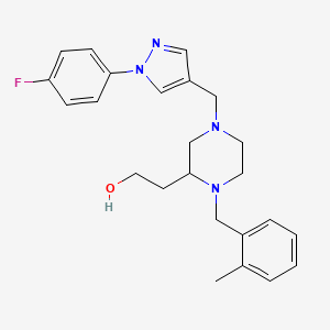 2-[4-{[1-(4-fluorophenyl)-1H-pyrazol-4-yl]methyl}-1-(2-methylbenzyl)-2-piperazinyl]ethanol