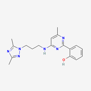 2-(4-{[3-(3,5-dimethyl-1H-1,2,4-triazol-1-yl)propyl]amino}-6-methylpyrimidin-2-yl)phenol