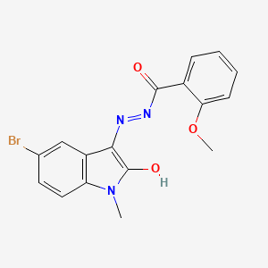 molecular formula C17H14BrN3O3 B6107138 N'-(5-bromo-1-methyl-2-oxo-1,2-dihydro-3H-indol-3-ylidene)-2-methoxybenzohydrazide 