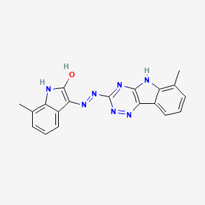 7-methyl-1H-indole-2,3-dione 3-[(6-methyl-5H-[1,2,4]triazino[5,6-b]indol-3-yl)hydrazone]