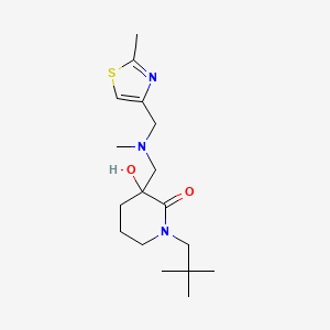 1-(2,2-dimethylpropyl)-3-hydroxy-3-({methyl[(2-methyl-1,3-thiazol-4-yl)methyl]amino}methyl)-2-piperidinone