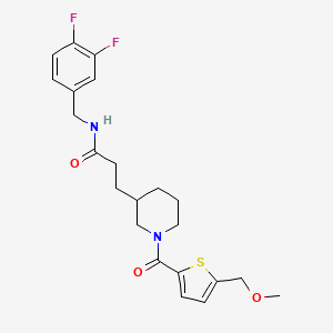 molecular formula C22H26F2N2O3S B6107182 N-(3,4-difluorobenzyl)-3-(1-{[5-(methoxymethyl)-2-thienyl]carbonyl}-3-piperidinyl)propanamide 