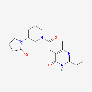 2-ethyl-6-methyl-5-{2-oxo-2-[3-(2-oxopyrrolidin-1-yl)piperidin-1-yl]ethyl}pyrimidin-4(3H)-one