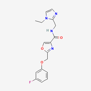 N-[(1-ethylimidazol-2-yl)methyl]-2-[(3-fluorophenoxy)methyl]-1,3-oxazole-4-carboxamide