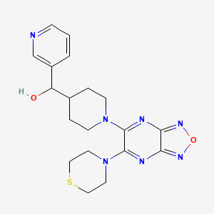 molecular formula C19H23N7O2S B6107218 3-pyridinyl{1-[6-(4-thiomorpholinyl)[1,2,5]oxadiazolo[3,4-b]pyrazin-5-yl]-4-piperidinyl}methanol 