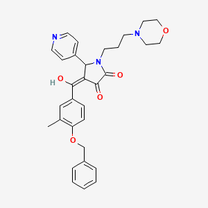molecular formula C31H33N3O5 B610722 (4E)-4-[hydroxy-(3-methyl-4-phenylmethoxyphenyl)methylidene]-1-(3-morpholin-4-ylpropyl)-5-pyridin-4-ylpyrrolidine-2,3-dione CAS No. 489415-96-5