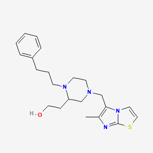 2-[4-[(6-methylimidazo[2,1-b][1,3]thiazol-5-yl)methyl]-1-(3-phenylpropyl)-2-piperazinyl]ethanol