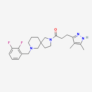 molecular formula C23H30F2N4O B6107234 7-(2,3-difluorobenzyl)-2-[3-(3,4-dimethyl-1H-pyrazol-5-yl)propanoyl]-2,7-diazaspiro[4.5]decane 