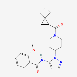 molecular formula C23H28N4O3 B6107240 2-methoxy-N-{1-[1-(spiro[2.3]hex-1-ylcarbonyl)-4-piperidinyl]-1H-pyrazol-5-yl}benzamide 