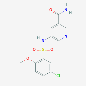 molecular formula C13H12ClN3O4S B610727 3-Pyridinecarboxamide, 5-[[(5-chloro-2-methoxyphenyl)sulfonyl]amino]- CAS No. 1451272-71-1