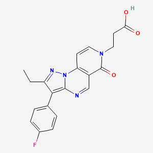 3-[2-ethyl-3-(4-fluorophenyl)-6-oxopyrazolo[1,5-a]pyrido[3,4-e]pyrimidin-7(6H)-yl]propanoic acid