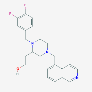 molecular formula C23H25F2N3O B6107314 2-[1-(3,4-difluorobenzyl)-4-(5-isoquinolinylmethyl)-2-piperazinyl]ethanol 