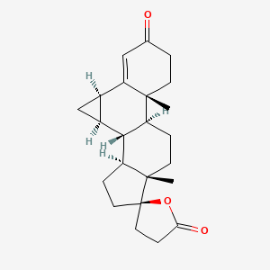 molecular formula C23H30O3 B610732 3'H-Cyclopropa(6,7)pregna-4,6-diene-21-carboxylic acid, 6,7-dihydro-17-hydroxy-3-oxo-, gamma-lactone, (6alpha,7alpha,17alpha)- CAS No. 40574-52-5